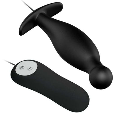 Plug Anale Vibrante Silicone Nero con Telecomando e 12 Velocità